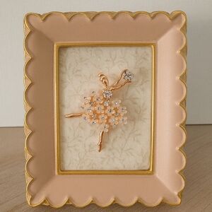 Elegant Gold and Silver Floral Ballerina Brooch Framed art